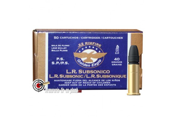 Cartouches Golden Eagle .22 LR - Subsonique