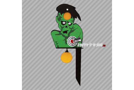 Cible métallique - tête de zombie