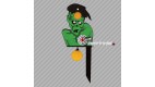 Cible métallique - tête de zombie