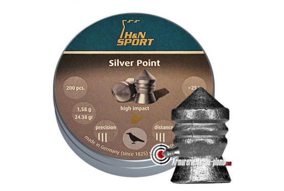 Plombs H&N Silver Point - 6.35 mm