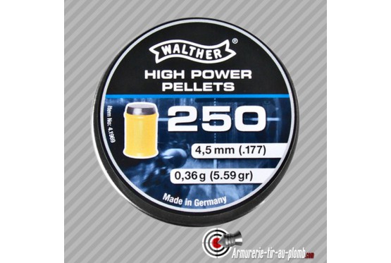 Boite de 250 plombs Walther High power 4.5mm