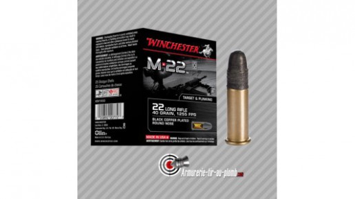 500 cartouches Winchester 22LR 40gr M22