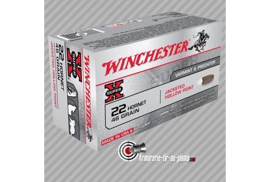 50 cartouches Winchester 22Hornet 46 grains varmint