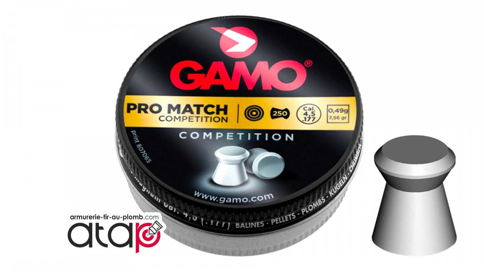 Plombs Gamo Pro Match - 4.5 mm - Plombs plats