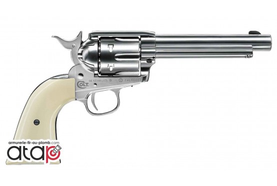 Revolver à bille d'acier Colt SAA 45 couleur nickel