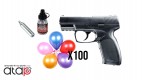 Pack Fun tir Pistolet billes acier 4.5 mm TDP 45 DAO munitions, CO2 et Cibles ballons