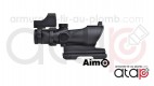 Viseur combo combat scope 4x32 QD et red dot sight noir