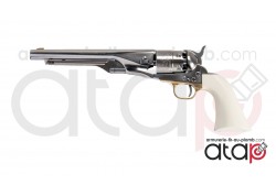 Revolver Poudre Noire Pietta 1860 Army Old Silver Ivoirine