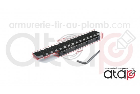 Adaptateur rail 11 en 22 Pour Fusil