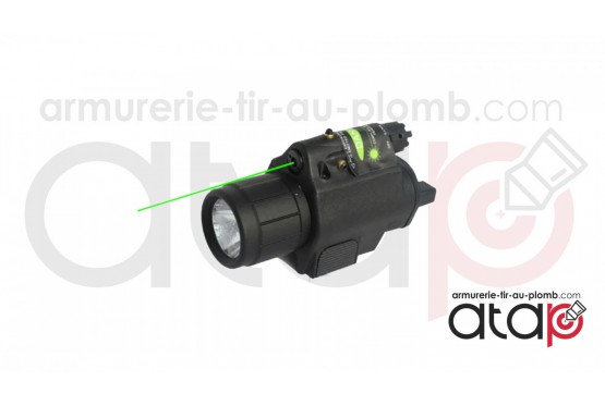 Lampe et laser de couleur vert sur rail picatinny