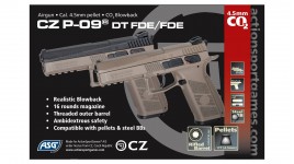 Pistolet à plombs CZ P-09 DT-FDE au CO2 - 3.7 joules - cal 4.5mm