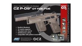 Pistolet à plombs CZ P-09 Noir-FDE au CO2 - 3.7 joules - cal 4.5mm