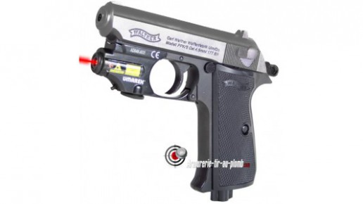 Walther PPK - Culasse nickel + laser pour 1 € supplémentaire